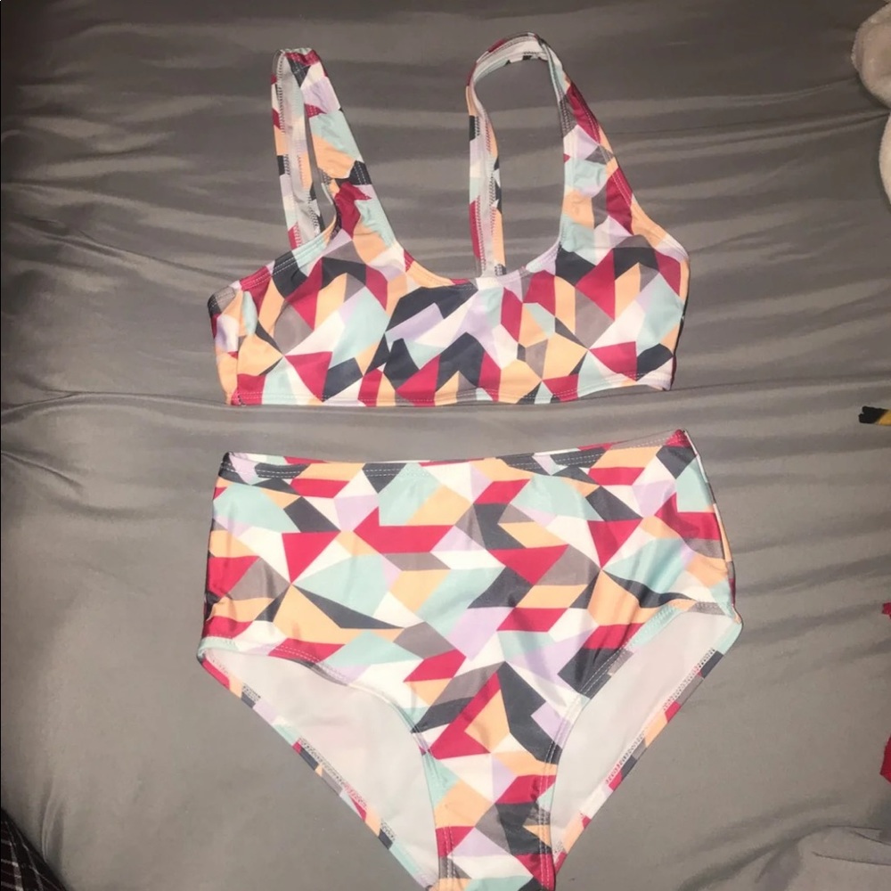 Multi Colored Two Piece Swimsuit